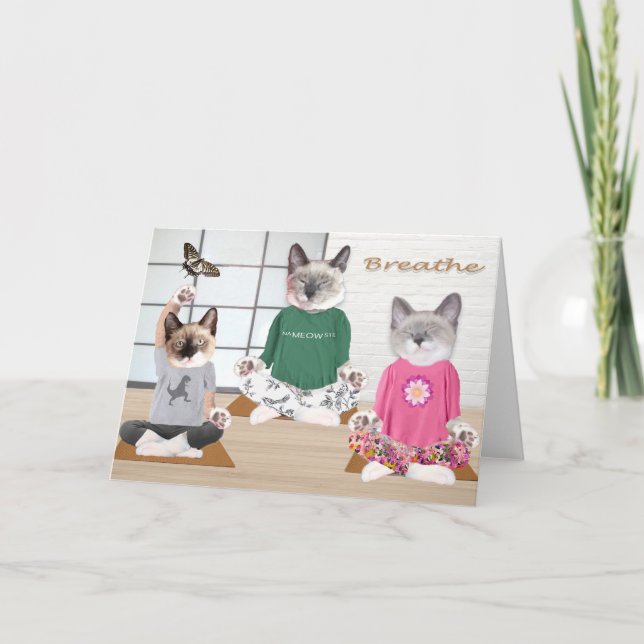 Carte de voeux Yoga Kittens (Devant)