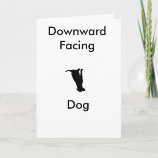 Carte de voeux Yoga vers le bas face à chien