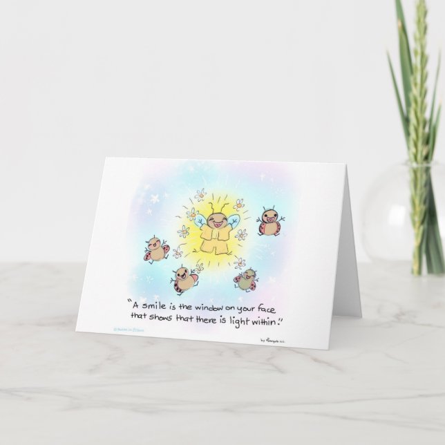 Carte de voeux Yogi Firefly "sourire" (Devant)