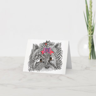 Carte de voeux Yorkshire doux et coloré Terrier