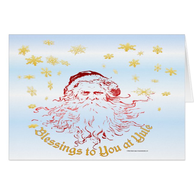 Carte de voeux Yule Blessings (Devant horizontal)