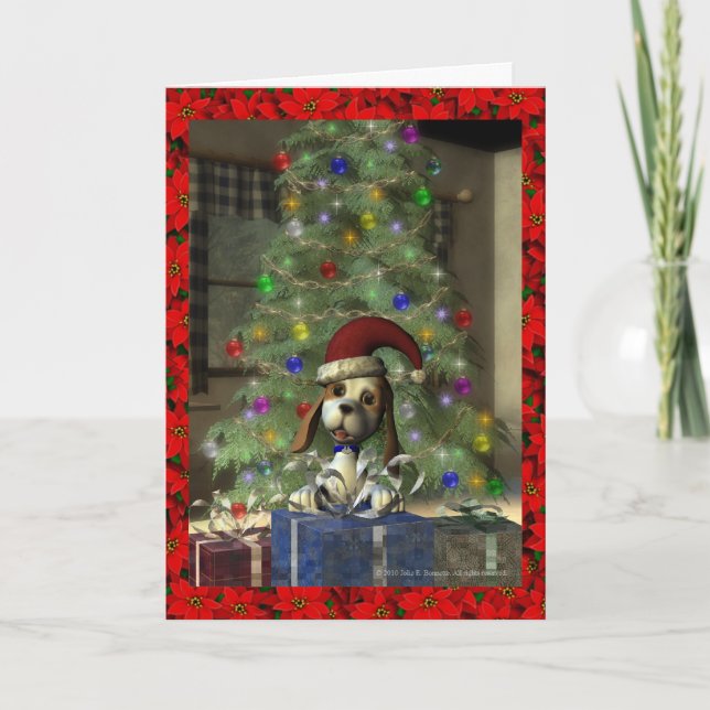 Carte de voeux Yule Puppy (Devant)