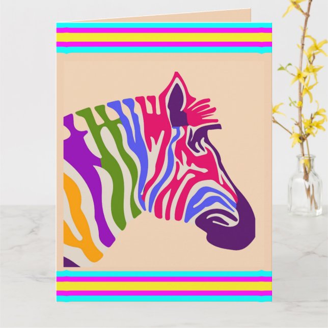 Carte de voeux Zebra (Fleur jaune)