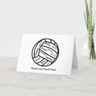 Carte de volley-ball Merci Coach