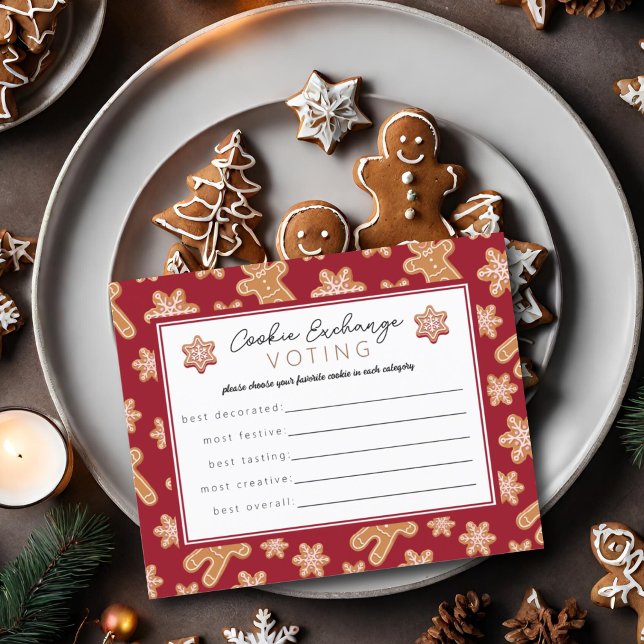 Carte de vote bulletin de vote Noël Cookie Exchang (Créateur téléchargé)