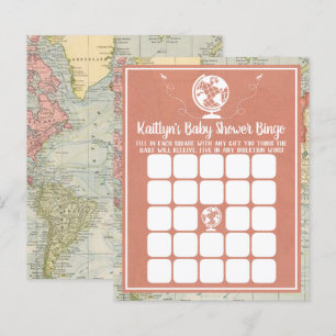 Carte de voyage Aventure Baby shower Bingo