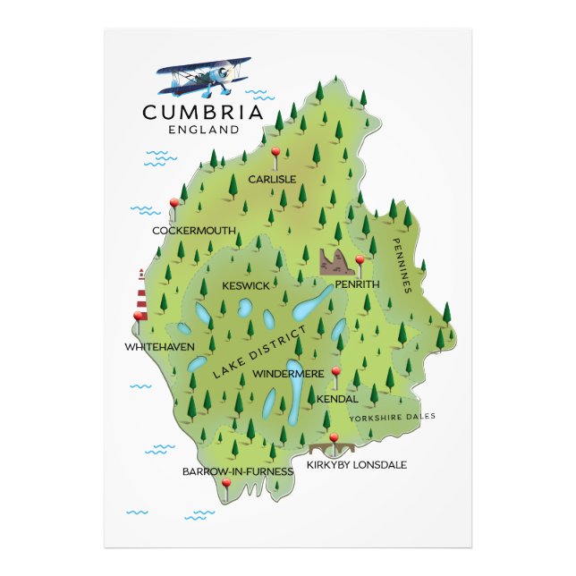 Carte de voyage Cumbria Angleterre poster de voyag (Devant)