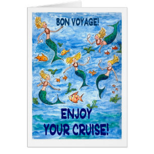 Carte de "voyage de fève" de sirènes pour une