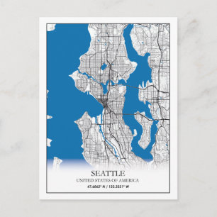 Carte de voyage de la ville de Seattle, Washington