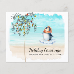 Carte de voyage de vacances Budget mignon Penguin 