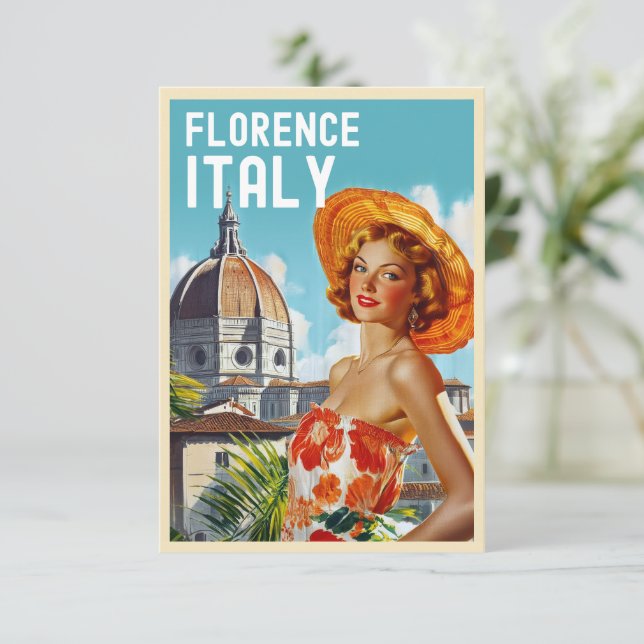 Carte de voyage Florence de style vintage (Debout devant)