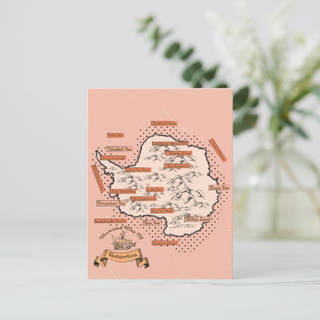 Carte de voyage illustrée Antarctique (Debout devant)
