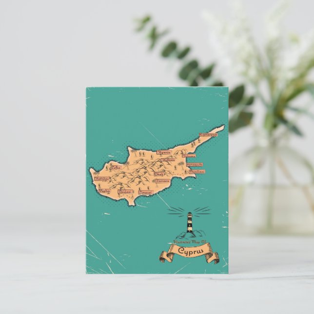 Carte de voyage illustrée Chypre (Debout devant)