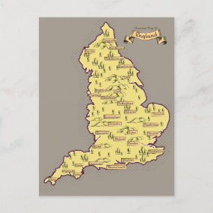 Carte de Voyage illustrée de l'Angleterre