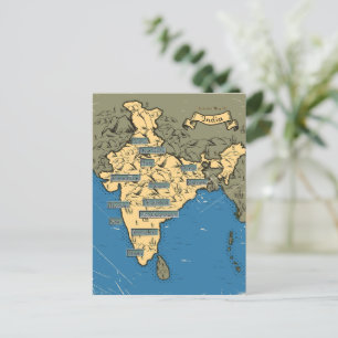 Carte de voyage illustrée de l'Inde