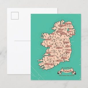 Carte de voyage illustrée d'Irlande