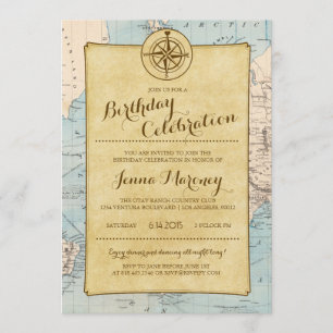 Carte de voyage Invitation à célébrer l'anniversai