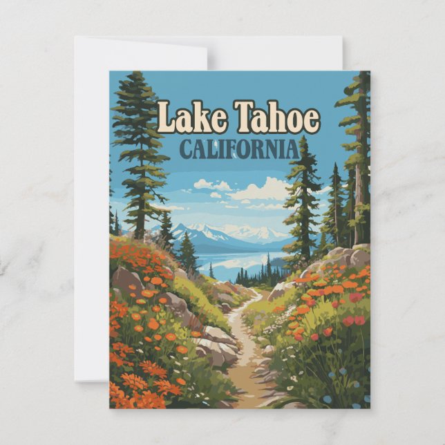 Carte de voyage Retro Lake Tahoe California Nevada (Devant)