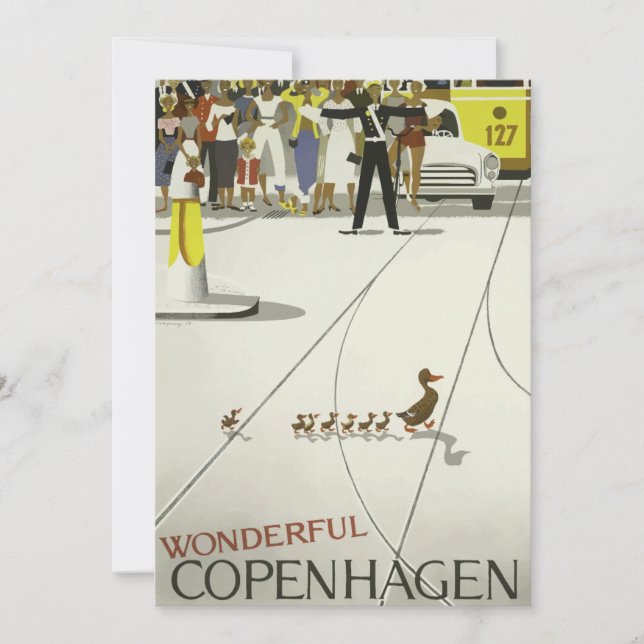 Carte de voyage vintage Copenhagen Danemark (Devant)