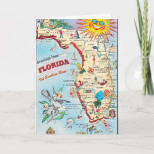 Carte de voyage vintage de Floride