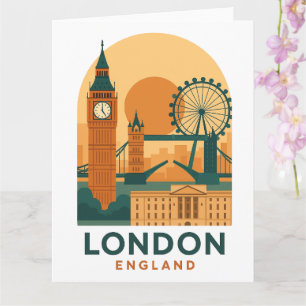 Carte de voyage vintage Londres Angleterre – Rétro