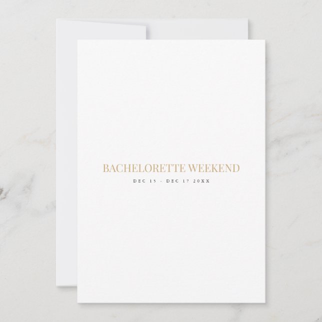 Carte de week-end bachelorette élégante (Devant)