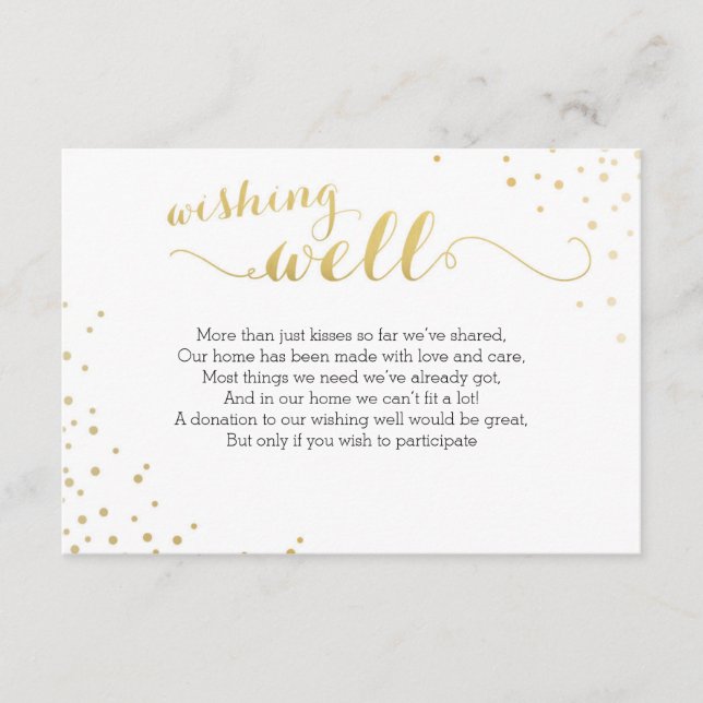 Carte de Wishing Wishing Well Card Faux Gold (Devant)