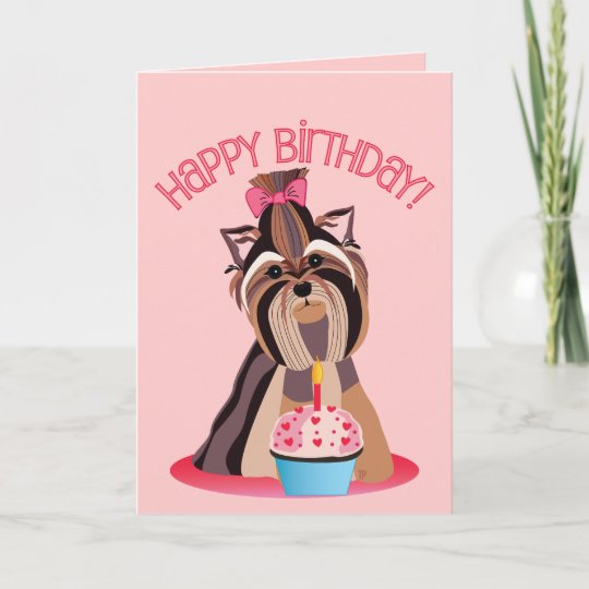 Carte De Yorkshire Terrier De Joyeux Anniversaire Zazzle Ca