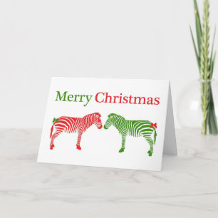 Carte de zèbre de Noël