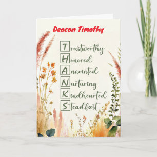 Carte Deacon Clergy Appréciation Jour Nom personnalisé M