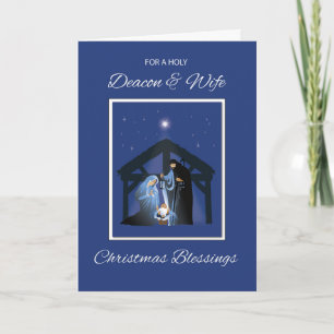 Carte Deacon et femme maître des bénédictions de Noël en