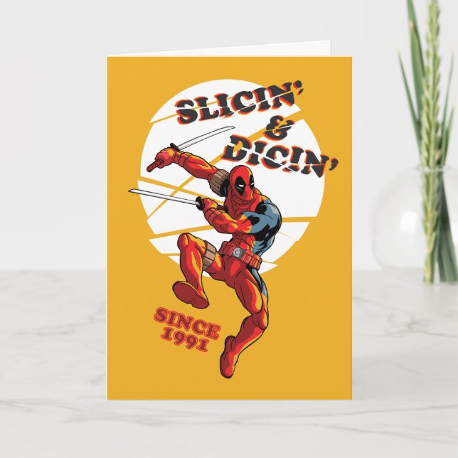 Carte Deadpool | Trancher & Décider Depuis 1991 (Devant)