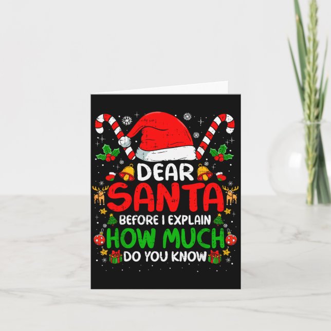 Carte Dear Santa I Can Explain Funny Christmas Shirts Ki (Devant)