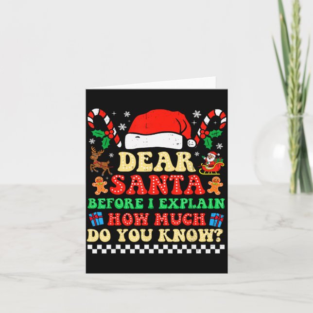 Carte Dear Santa I Can Explain Funny Christmas Xmas Squa (Devant)
