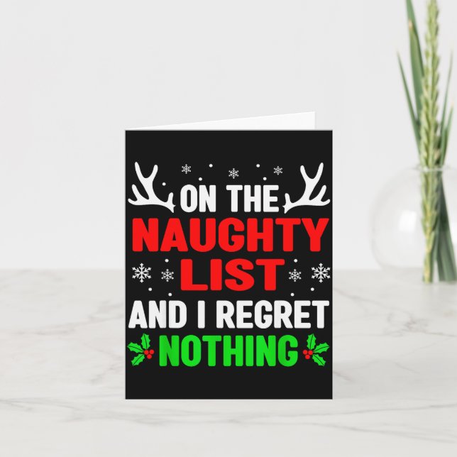Carte Dear Santa On Naughty List Funny Christmas Mens Wo (Devant)