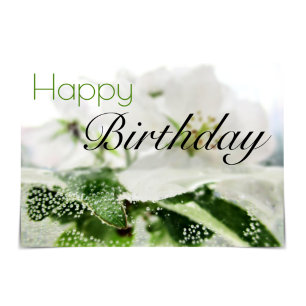 Carte d'eau "Joyeux anniversaire" Apple Blossoms