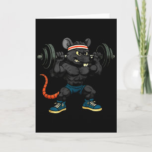 Carte Débardeur de rat de dessin animé de style années 9