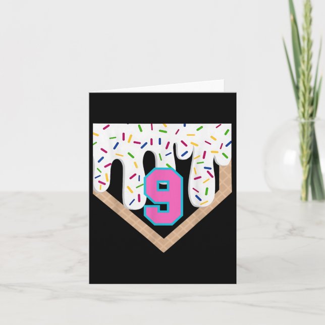 Carte Débit de baseball 9e anniversaire Accueil Plate Bo (Devant)
