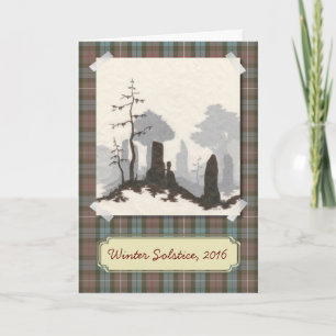 Carte debout de solstice/vacances de pierres