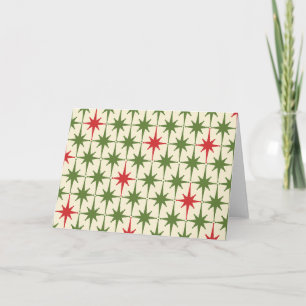 Carte Débuts de Noël modernes du Moyen-siècle