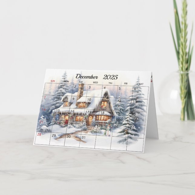 Carte Décembre 2025 Mois de Noël (Devant)