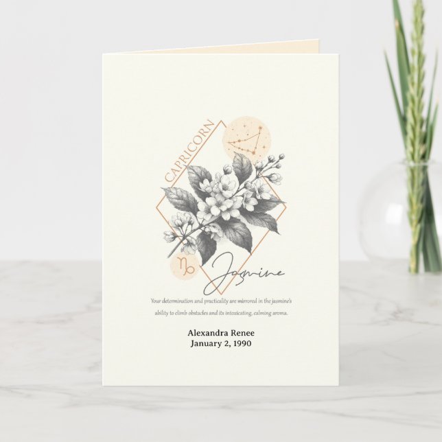 Carte Décembre à Janvier Fleur de naissance Personnalisé (Devant)