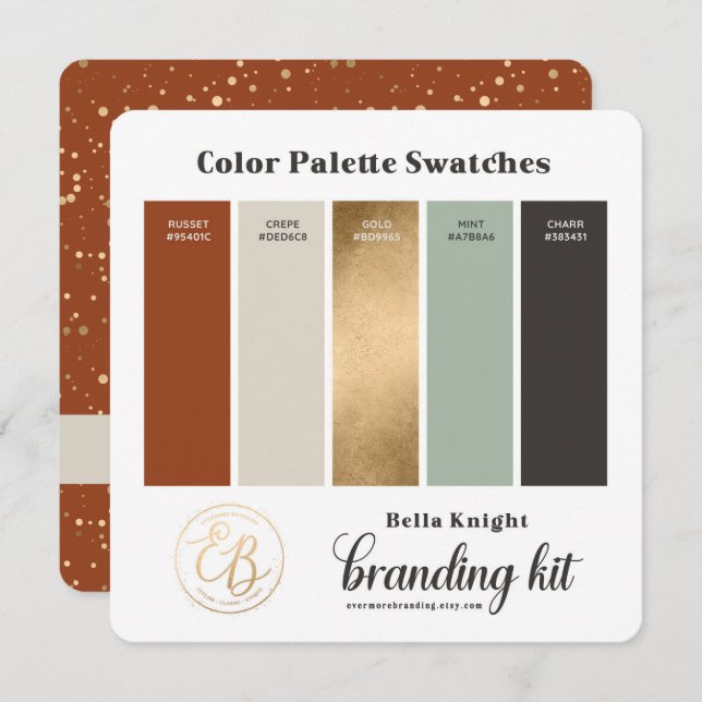 Carte d'échantillons de palette de couleurs beige  (Devant / Derrière)