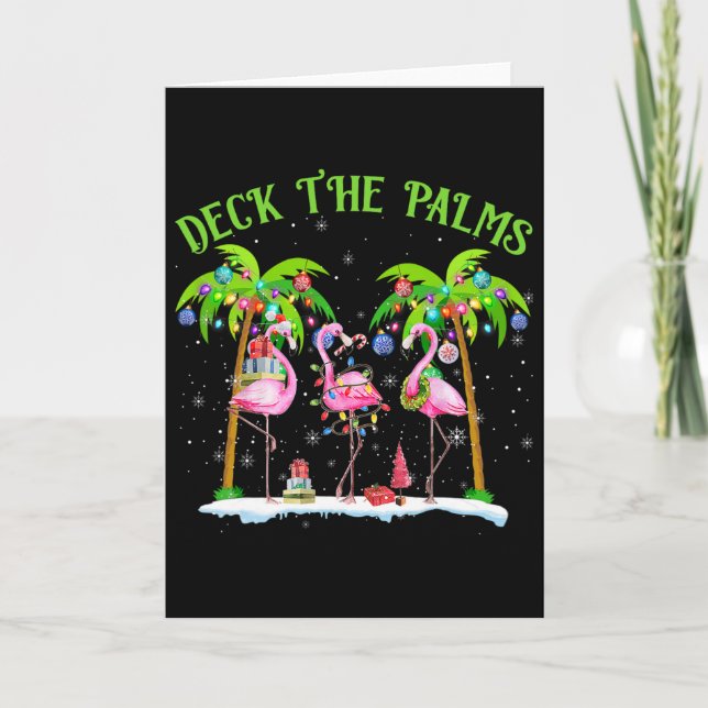 Carte Deck Le Flamant rose Palms Lumières Tropicales De  (Devant)