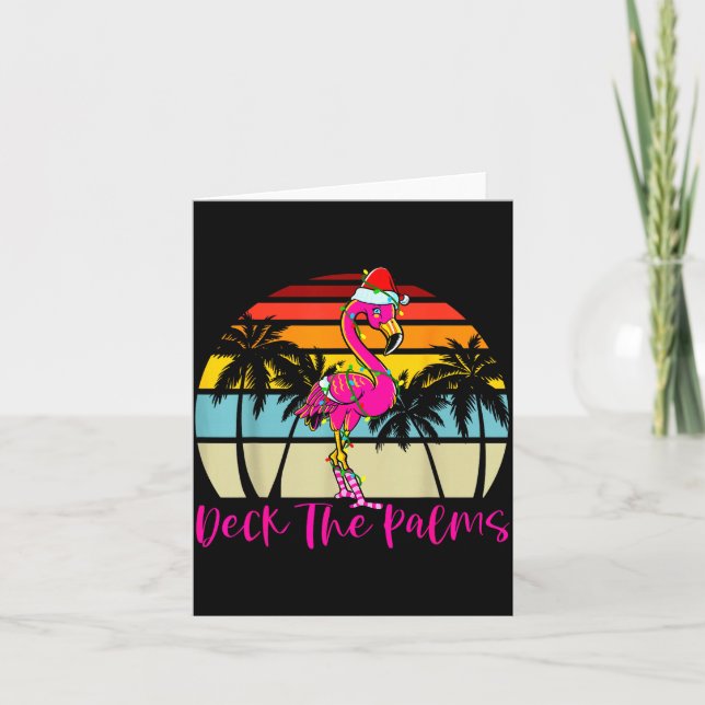 Carte Deck The Palms Christmas Flamingo Palm Tree Trocal (Devant)