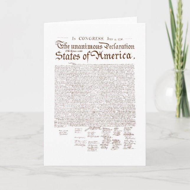 Carte Déclaration d'indépendance des États-Unis (Devant)