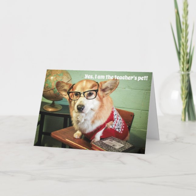 Carte d'école/enseignant Corgi (Devant)