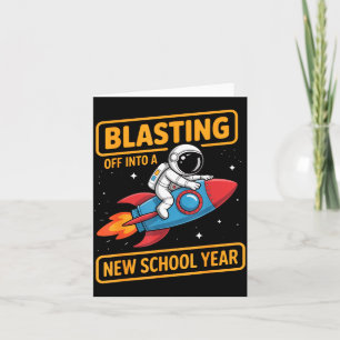 Carte Décoller dans une nouvelle année scolaire Astronau