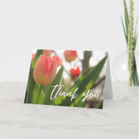 Décontractée écriture Merci rose Tulipes