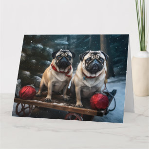 Carte Décor de Noël carlin Snowy Sleigh